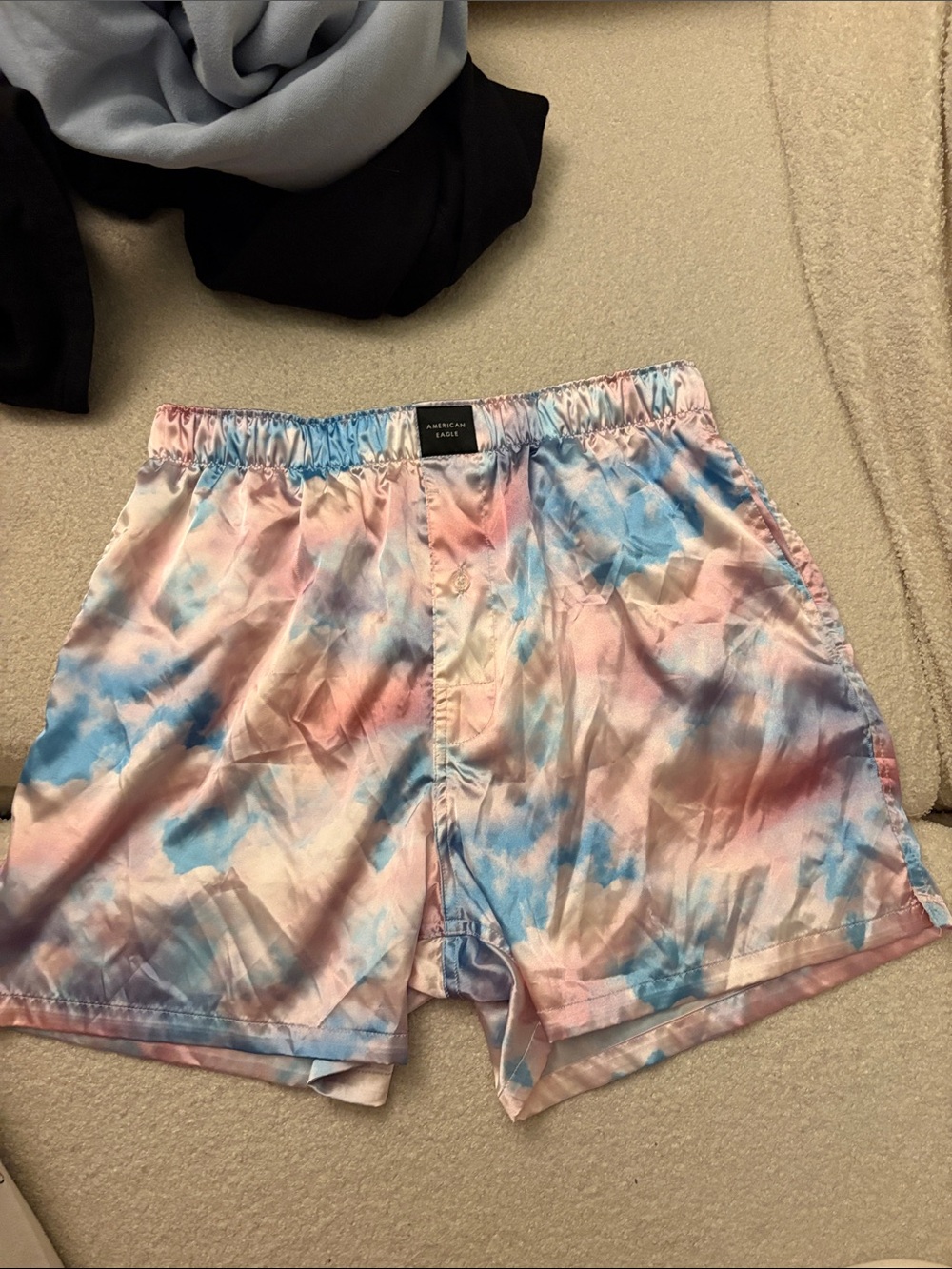 American Eagle Outfitters Tie-Dye Pastel Boxer Shorts - Pink & Blue